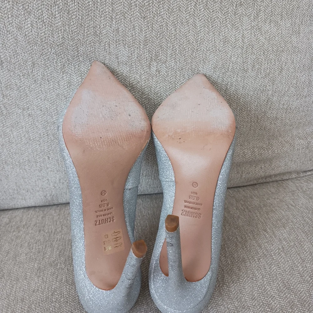 Schutz Elegant Silver Women's Heels